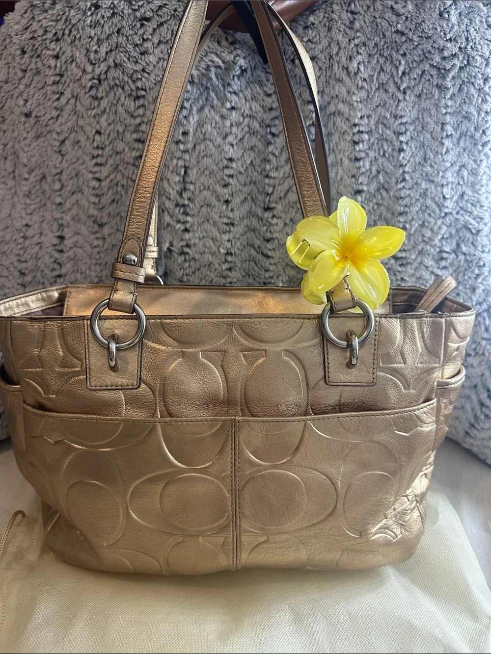 Sold—Coach Metallic Gold Signature Shoulder Bag